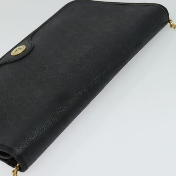 DIOR Honeycomb Canvas Chain Shoulder Bag Black Gold - Picture 6 of 12